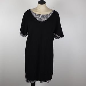 See by Chloe Leopard Black Sweater Dress L